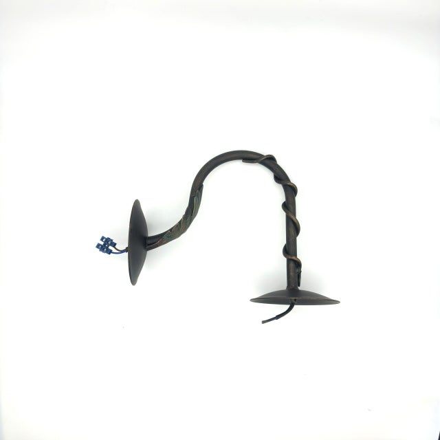 2020s Hand-Forged Wrought Iron Wall Sconce Body (Botanical Vine & Leaf Motif) Artistic Fixture For Sale - Image 5 of 7