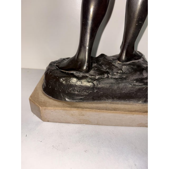 Ancient Fisherman Sculpture in Marble, 1930 For Sale - Image 6 of 10