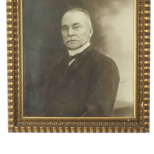 Large Vintage Photo Portrait of Man, 1921 For Sale - Image 3 of 13