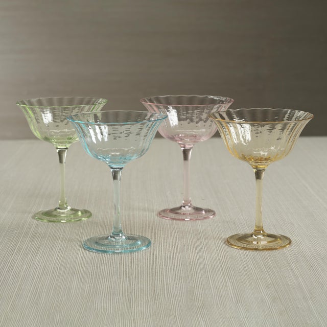 Apéritif Summer Cocktail Coupe- Lychee - Set Of Four Bring playful elegance to your gatherings with these colorful coupe...