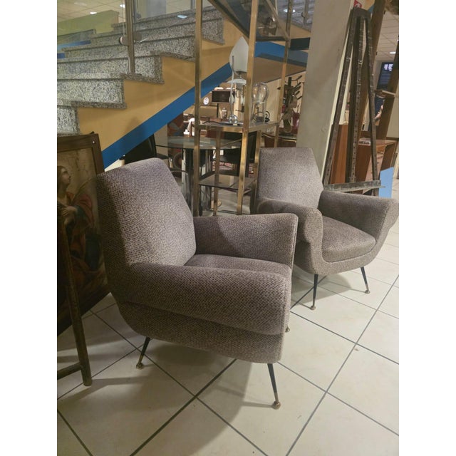 Armchairs attributed to Gigi Radice for Minotti, 1960s, Set of 2 For Sale - Image 4 of 12