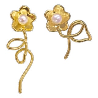 Stems and All Earrings, a pair For Sale