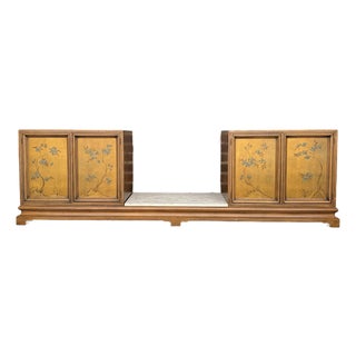 In the Style Roenzo Rutili Possibly Henredon 3 Part Credenza Storage Display Cabinet For Sale