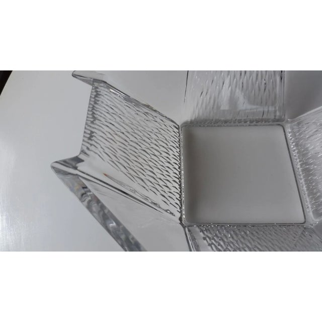 Beautifully angular mid-century glass bowl is both great to look at and highly functional. Perfect for holding fruit on...