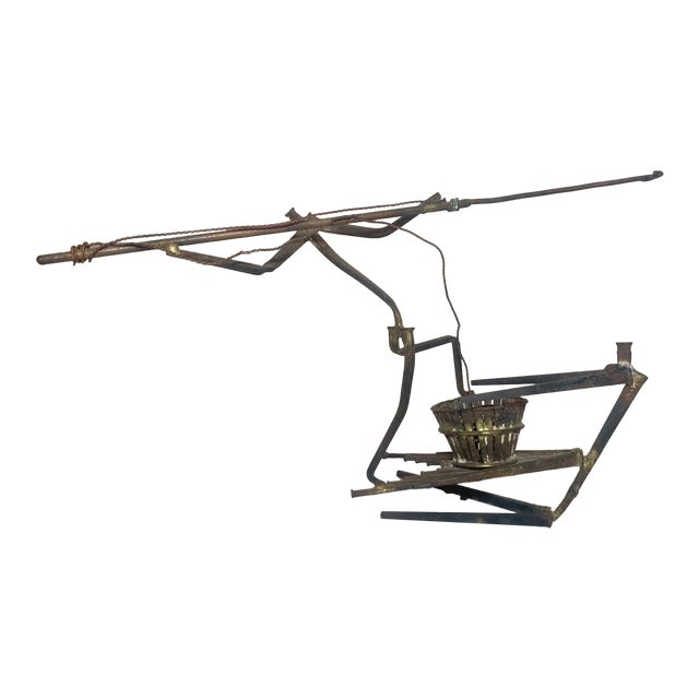 Antique Handmade Brutalist Whaling Ship Harpoon Wrought Iron Nail Sculpture Art For Sale