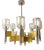 Italian Brass and Glass 8-Arm Chandelier by Gaetano Sciolari, 1970s For Sale