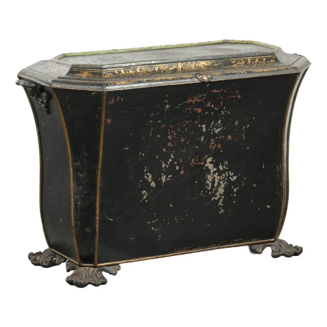 Antique 19th Century Chinoiserie Coal Bin For Sale