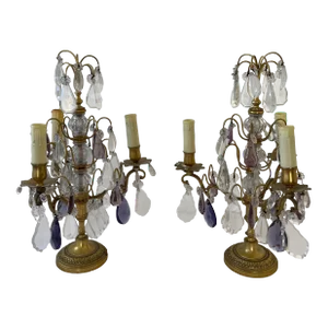 1920s French Girandole in Bronze With Tassel - a Pair