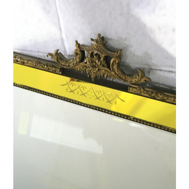 Wood Italian Giltwood Wall Mirror With Canary‑Yellow Border, Rococo Style For Sale - Image 7 of 11