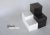Mid-Century Modern Set of 4 Modernist Sculptural Black & White Ceramic Cube Block Sculptures Vases For Sale - Image 3 of 12