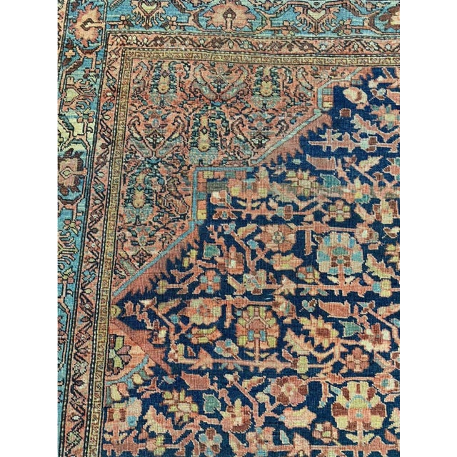 Textile Antique Persian Farahan Area Rug 5x6 For Sale - Image 7 of 8