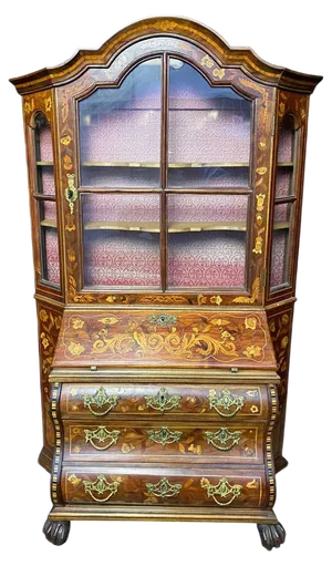 Dutch Miniature Secretaire Bookcase in Walnut, 18th Century