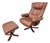 Vintage Norwegian Leather Lounge Chair & Ottoman For Sale
