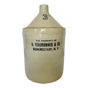 Antique Stoneware 3 Gallon Schenectady New York Handled Jug