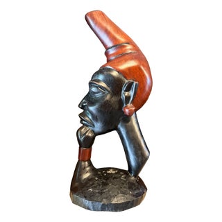 Mid-Century Hand-Carved Wooden Sculpture, 1960s For Sale