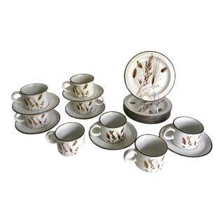 1960's Midwinter Stonehenge Tea Coffee Set With Mug Set and Luncheon Plates - 21 Pieces For Sale