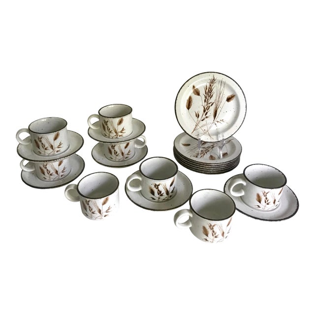 1960's Midwinter Stonehenge Tea Coffee Set With Mug Set and Luncheon Plates - 21 Pieces For Sale