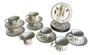 1960's Midwinter Stonehenge Tea Coffee Set With Mug Set and Luncheon Plates - 21 Pieces