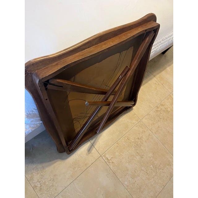 Mid-Century Modern Vintage Mid-Century Stakmore Card Table With 2 Stakmore Folding Cane Back Chairs For Sale - Image 3 of 12