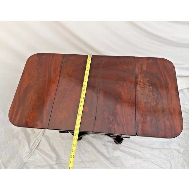 Brown 1920s Antique American Empire Side Table Locking Top Drawer With Easel Pad Mahogany For Sale - Image 8 of 10