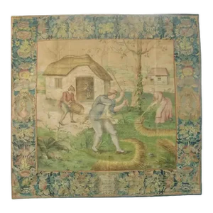 Antique 17th Century Cartoon Tapestry
