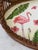 Boho Chic Vintage Coastal Rattan Flamingo Tray With Custom Decoupage Appliqué For Sale - Image 3 of 11