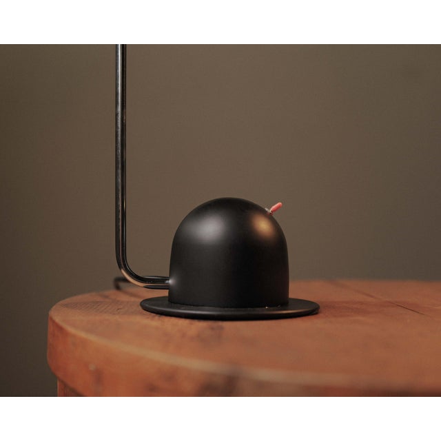 Mid-Century Modern Vintage French Black Lacquered Desk Lamp, 1980 For Sale - Image 3 of 12