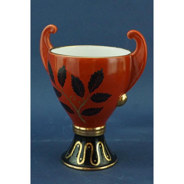 20th Century Futurist Two-Handled Ceramic Vase by Giuseppe Mazzotti of Mga, Italy, 1940s For Sale - Image 6 of 18