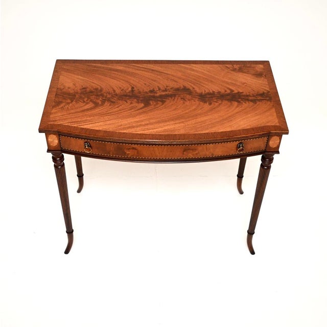 Wood Vintage Sheraton Style Writing Table, 1920 For Sale - Image 7 of 11