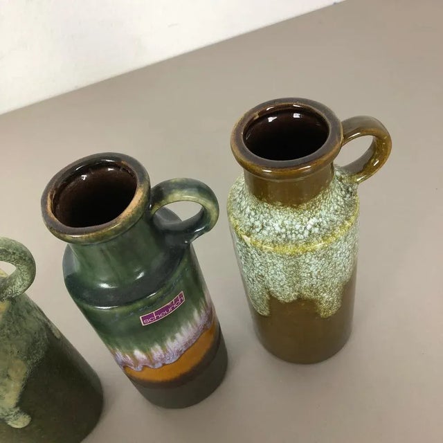 Vintage Pottery Fat Lava 401-20 Vases from Scheurich, Germany, 1970s, Set of 4 For Sale - Image 12 of 16