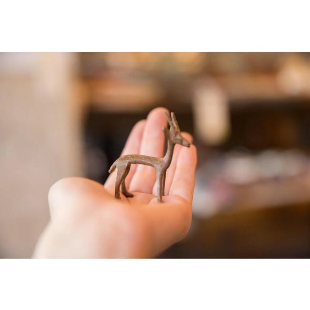 Vintage African Copper Gazelle With Dusty Patina For Sale - Image 4 of 7