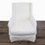 This Ethan Allen lounge chair features a clean white fabric and a supportive cushioned seat. The sleek design with gently...