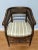 Late 20th Century Polynesian Bamboo-Style Dark Cane Back & Seat Barrel Accent Chair With Cushion For Sale - Image 6 of 13