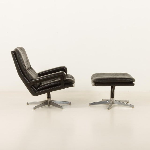 Vintage Lounge Chair with Ottoman by André Vandenbrouck for Strassle Model King, Switzerland, 1960s, Set of 2 For Sale - Image 10 of 18
