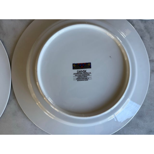 Emerald Vintage Dansk Quilting Emerald Braid Dinner Plates - Set of 5 For Sale - Image 8 of 10