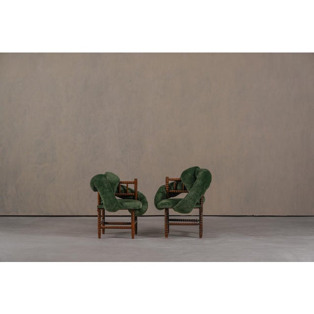 This set of vintage Bobbin chairs, reimagined by Corina Olaru, originates from Holland and dates back to the 1930's. The...