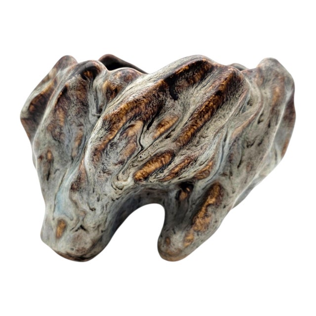 Contemporary Shiwan Ikebana Bowl Chinese Art Pottery Rock Bonsai Planter 6 Inch For Sale - Image 3 of 12