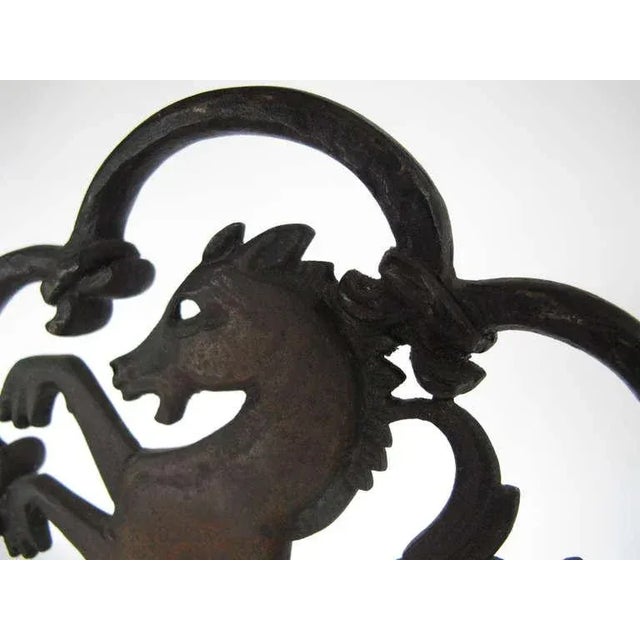 1940s Oscar Bach Sea Horse Andirons - a Pair For Sale - Image 5 of 9