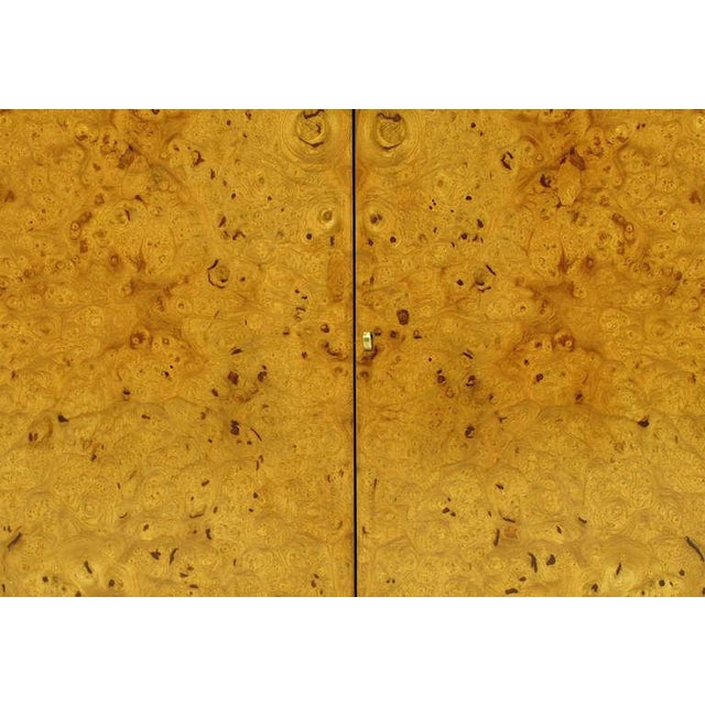 Edward Wormley Walnut & Olive Ash Burl Tall Cabinet for Dunbar For Sale - Image 9 of 11