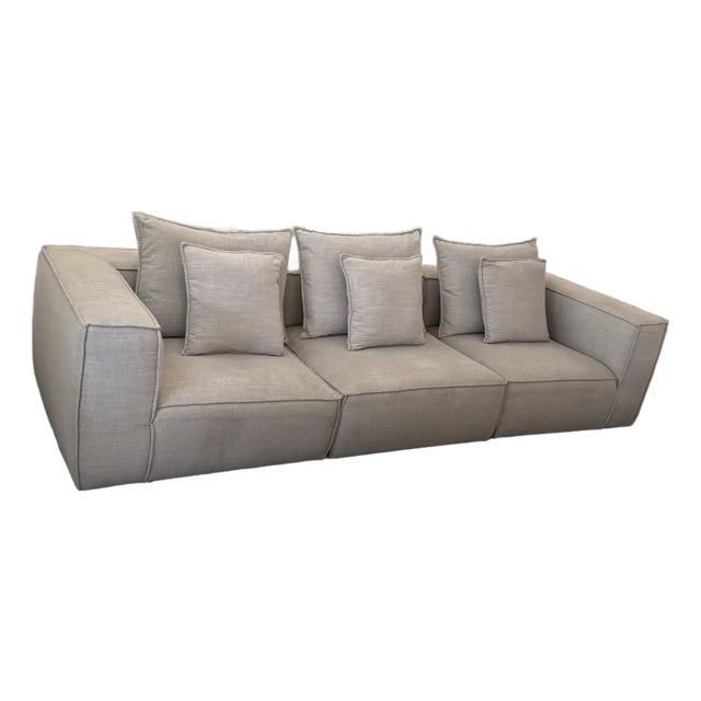Arhaus Motion Collection Coburn Sofa, Nomad Stone For Sale