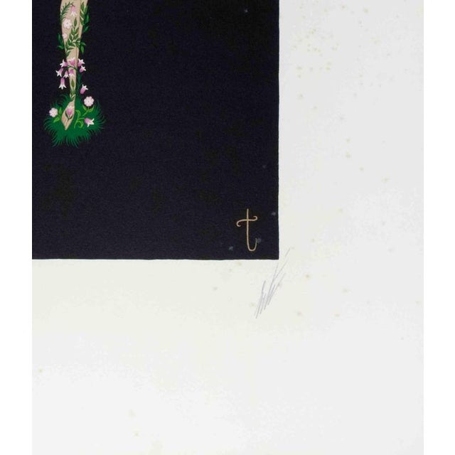 Contemporary Erté, Nude Letter T, 1976, Lithograph For Sale - Image 3 of 4