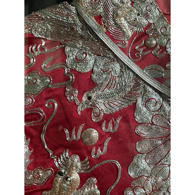 Framed Chinese Embroidery Southern Bridal Jacket For Sale - Image 14 of 18