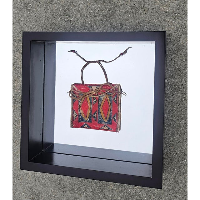 Early 19th C Lakota Sioux Hand Painted Parfleche Pouch in Custom Display Frame Description A rare and finely preserved...