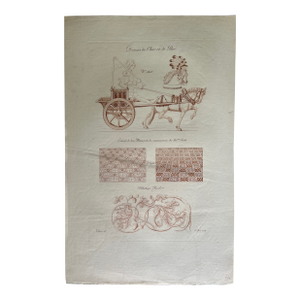 1839 Nicolas-Xavier Willemin French Medieval Manuscript Engraving From Monuments Français Inédits