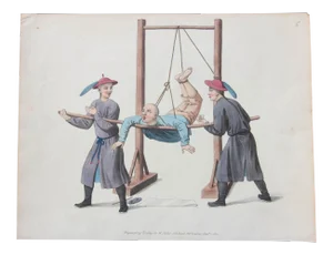 Antique Hand Colored Print of Chinese Life
