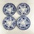19th Century Blue Earthenware Flora Dessert Plates from Creil and Montereau, Set of 4 For Sale - Image 9 of 9