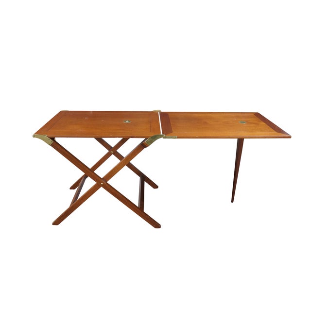Mid-Century Modern Mid 20th Century Baker Furniture Expandable Party Butler Mahogany Removable Serving Tray Table For Sale - Image 3 of 18