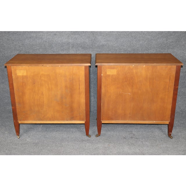 Kindel Furniture Pair of Kindel Louis XVI Directoire Style Brass Mount Commodes For Sale - Image 4 of 15