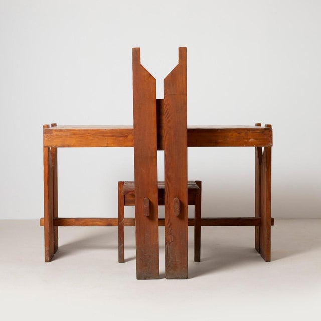 Vintage Brutalist Dining Table in Pine, 1970s For Sale - Image 6 of 10