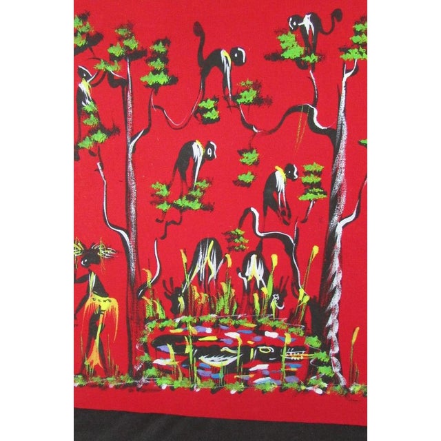 African Red & Black Artworks, 1950s , Set of 4 For Sale - Image 4 of 14